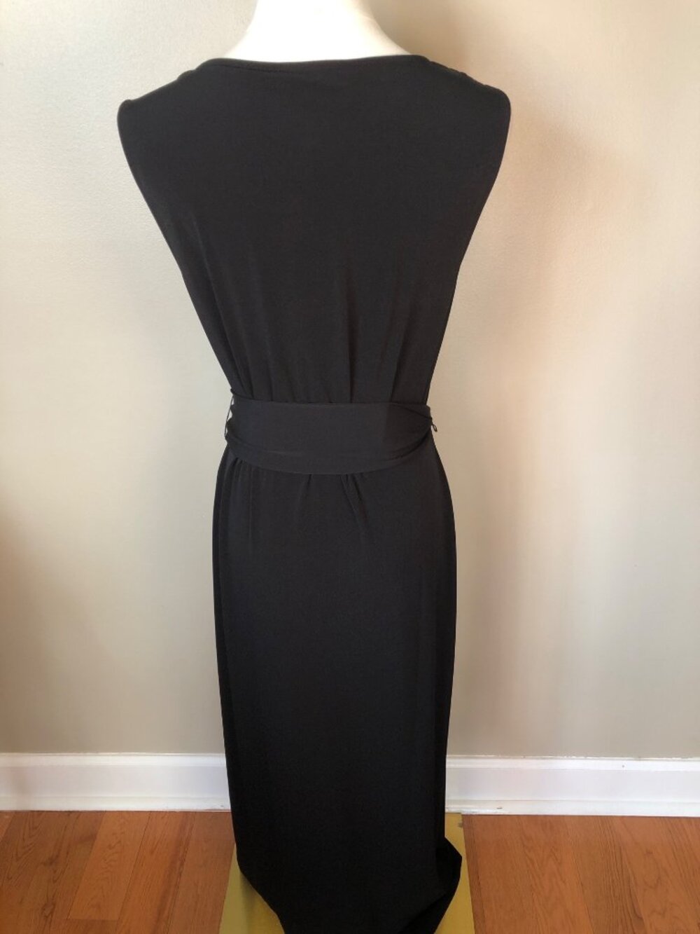 NWT Calvin Klein Sleeveless Black Maxi Dress Size M Modern Minimalist Elegance - Picture 3 of 10
